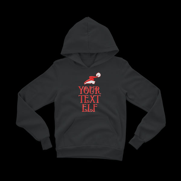 Personalized Elf Family Premium Youth Hoodie - Black